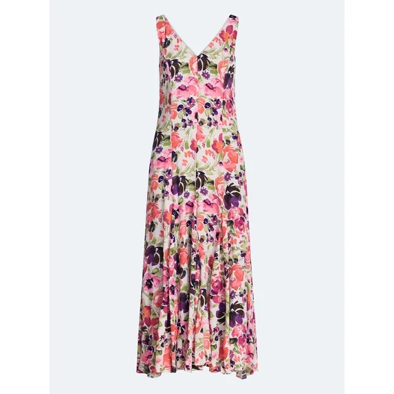 Scoop Women's and Women's Plus Maxi Godet Dress, Sizes 0-26W | Walmart (US)