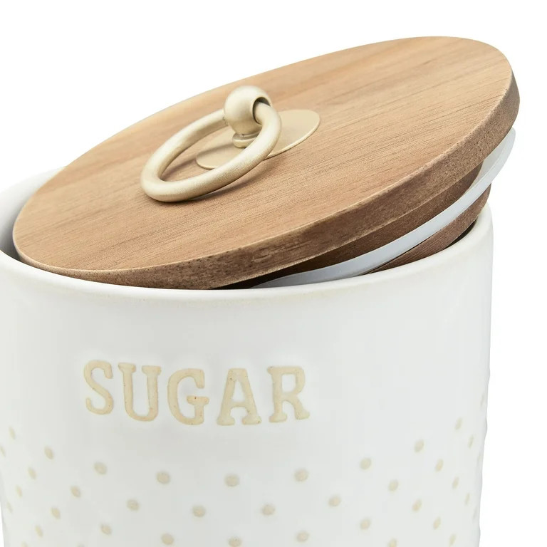 Better Homes & Gardens Farmhouse 4-Piece Dotted Sugar Cannister, Creamer, and Salt and Pepper Sha... | Walmart (US)
