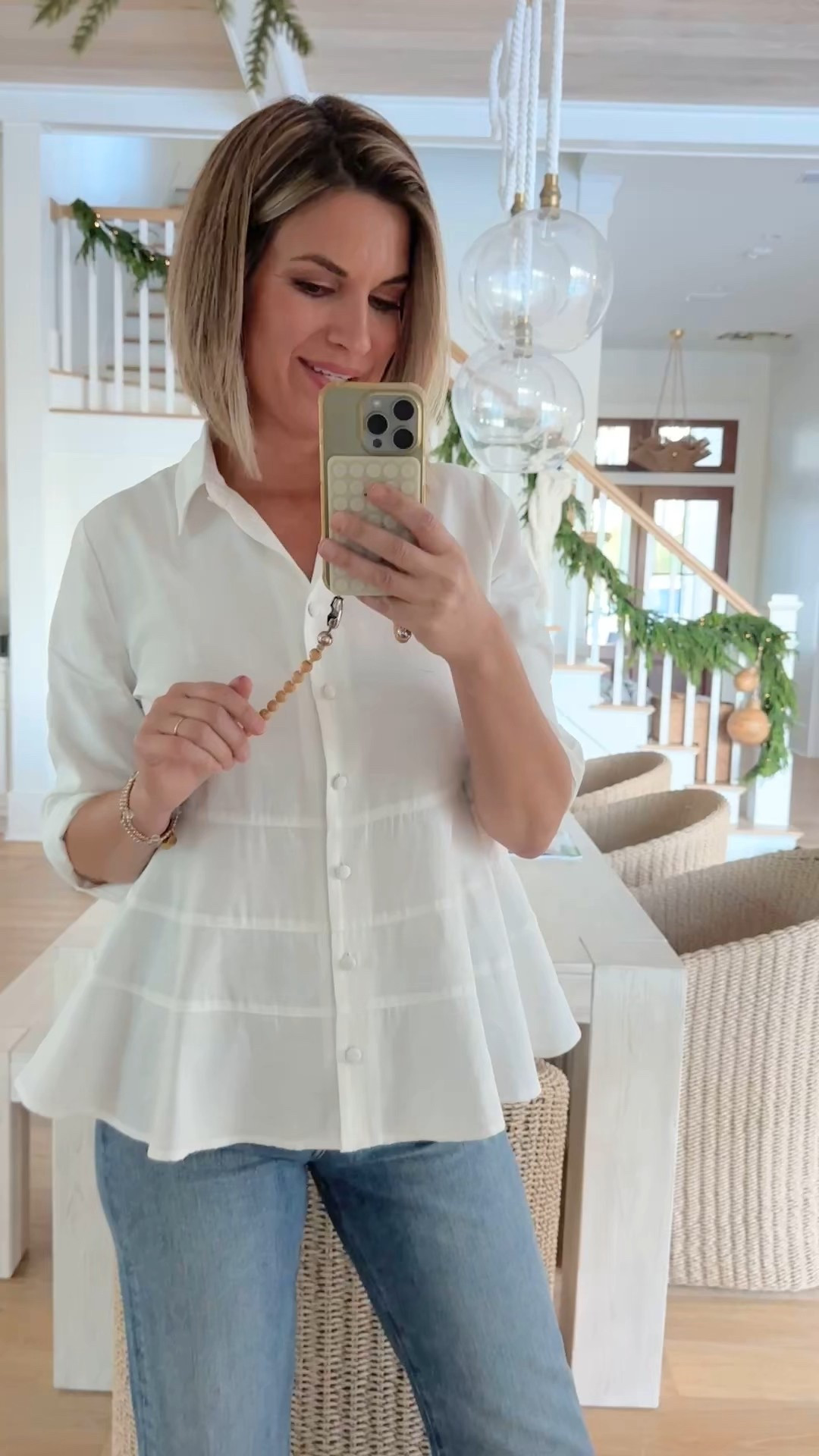 Family photo outfit. Small top. I am 5’11” wearing the tall in the jeans. If between sizes go down  

#LTKOver40 #LTKFindsUnder100 #LTKTall