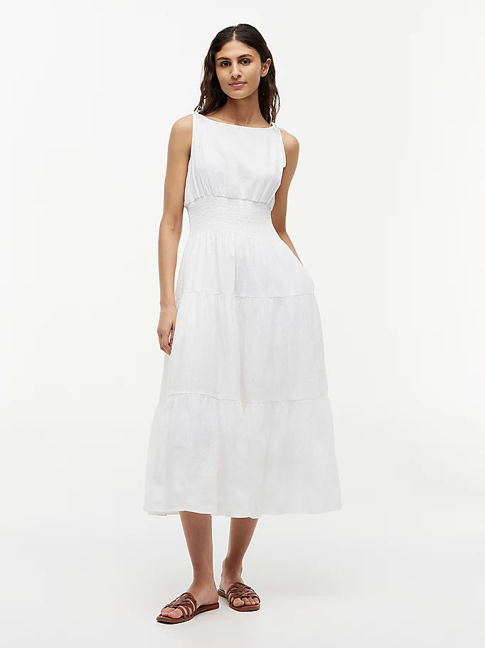 Self-Tie Strap Smock Midi Dress | Tommy Hilfiger UK