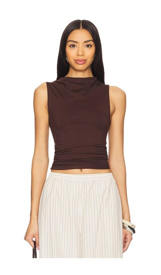 Beatrice Top in Dark Brown | Revolve Clothing (Global)