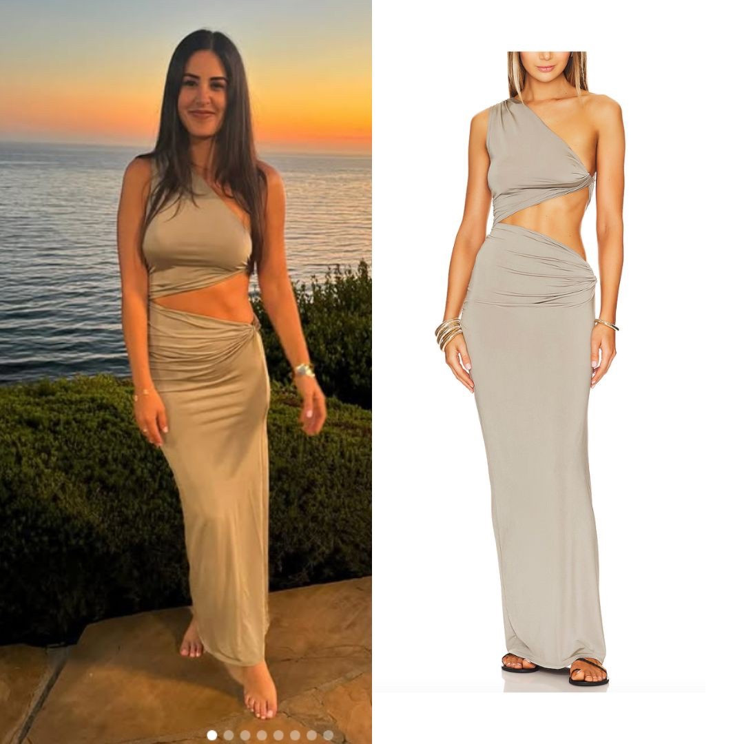 Michelle Lally’s Grey Cutout Maxi Dress 📸 = @michelle.saniei 