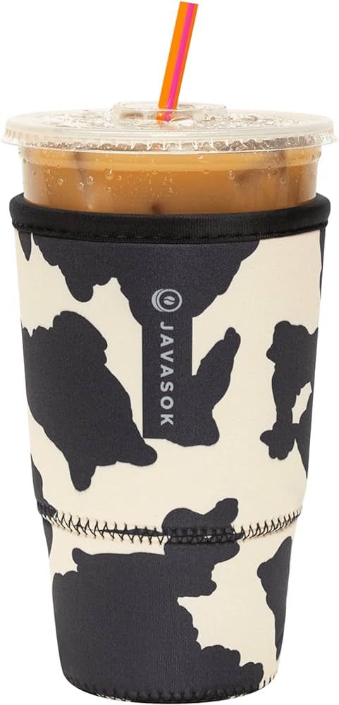 Sok It Java Sok Iced Coffee & Cold Soda Insulated Neoprene Cup Sleeve (Cow Print, Large: 30-32oz) | Amazon (US)