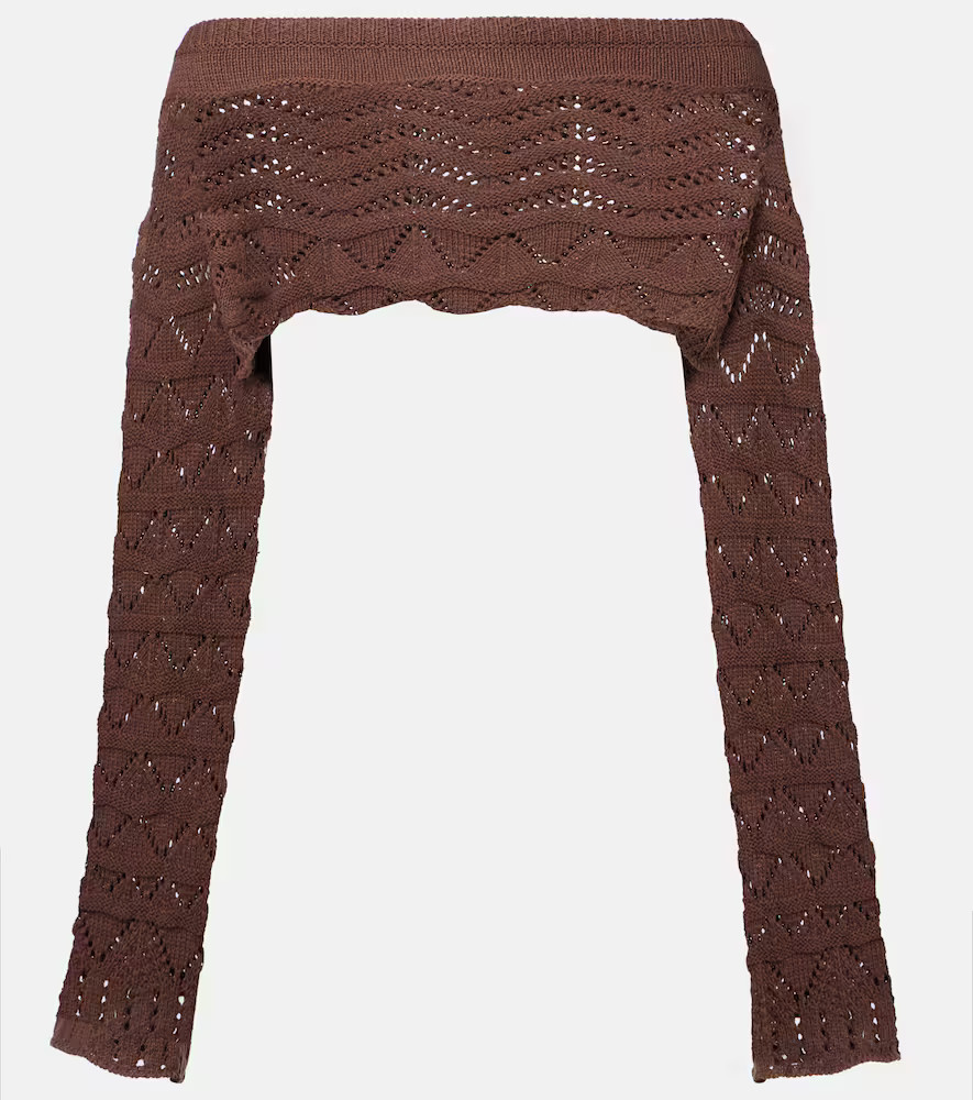 Bananhot Helena crochet cotton-blend crop top | Mytheresa (US/CA)