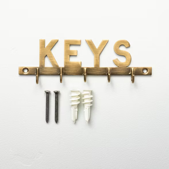 Brushed Metal Keys Holder Brass Finish - Hearth & Hand™ with Magnolia | Target
