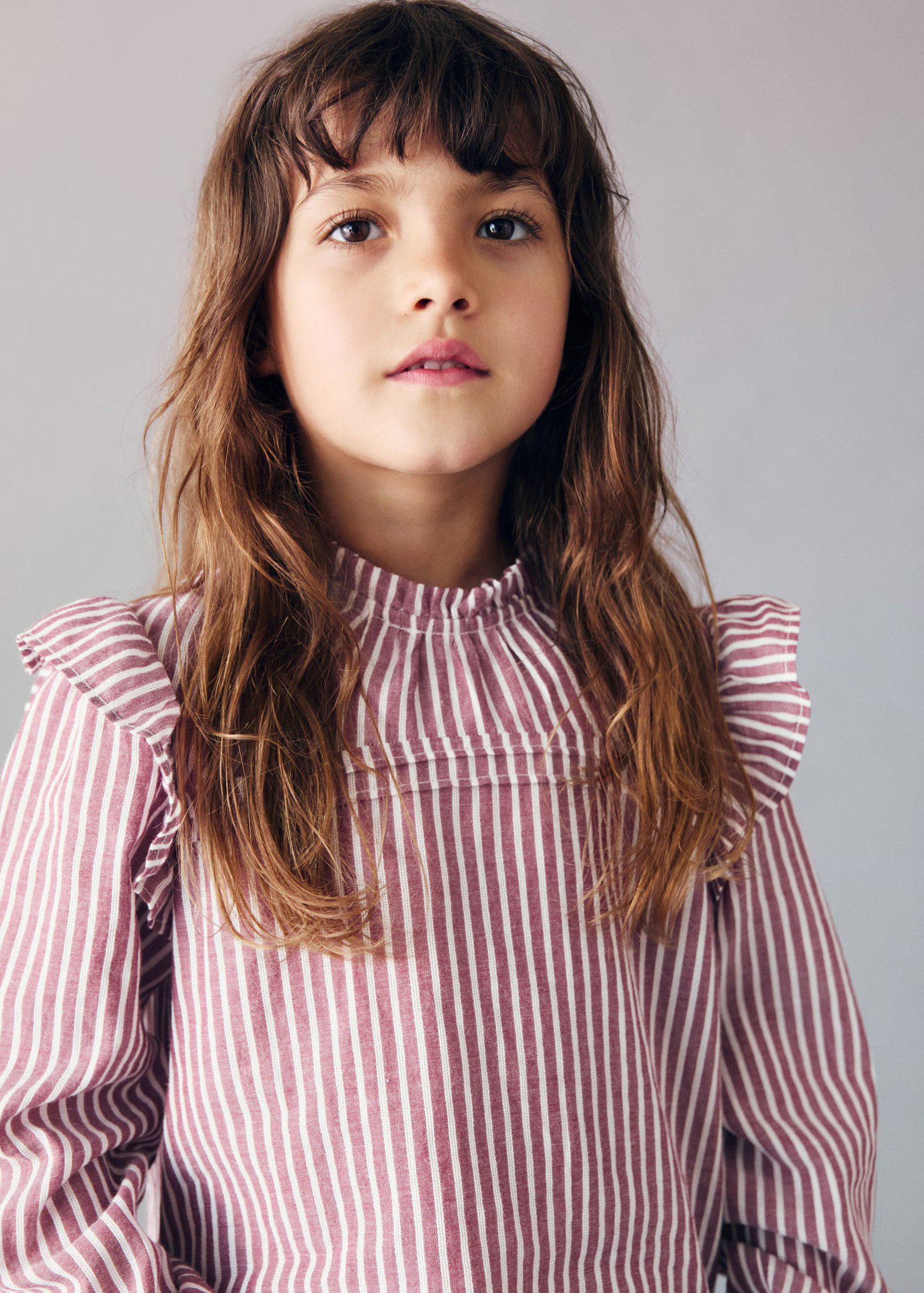 Ruffled stripe-patterned blouse | Mango (US/MX/AU)