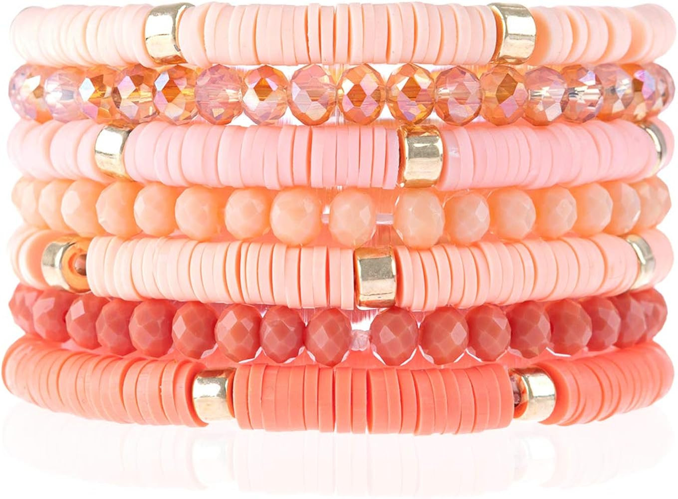 RIAH FASHION Bohemian Multi-Layer Beaded Stacking Statement Bracelets - Versatile Strand Stretch ... | Amazon (US)