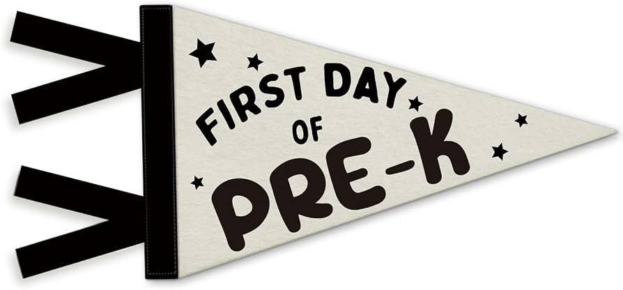 First Day Of PRE-K Pennant Felt Flag Sign, Back to School Pennant Flag for Boys Girls, Back to Sc... | Amazon (US)