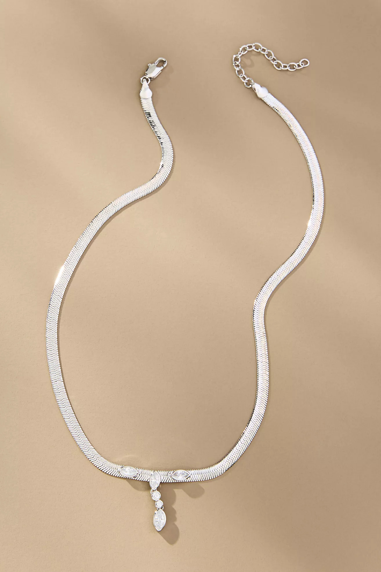 Luv Aj Bianca Drop Crystal Snake Chain Necklace | Anthropologie (US)