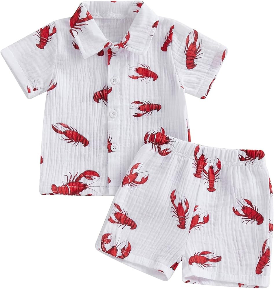 Fufuriprefer Toddler Baby Boy Baseball Outfit Summer Clothes Casual Short Sleeve Shirt & Shorts 2... | Amazon (US)