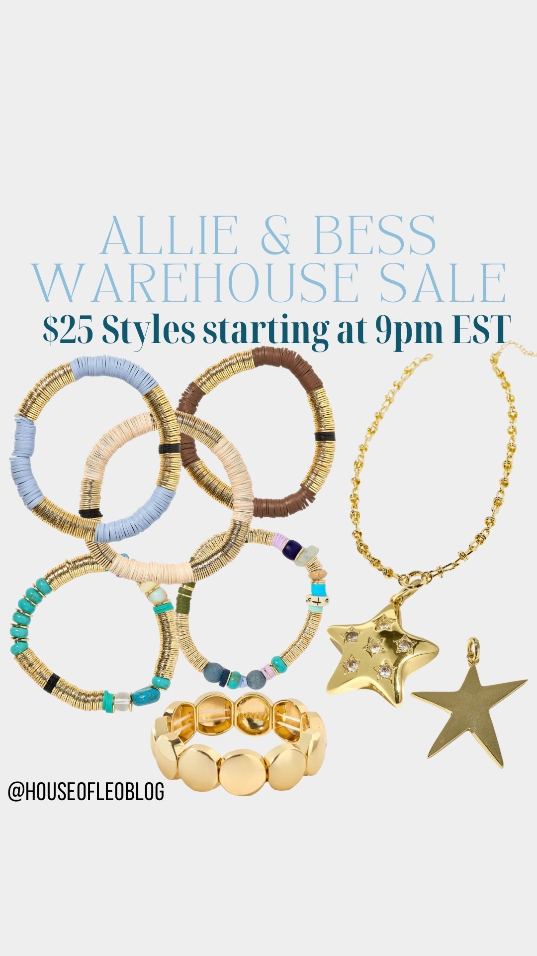 Start filling your carts now. Allie & Bess warehouse sale kicks off at 9 PM est. Prices will adjust when the sale starts. 

Beaded bracelets, bracelet stack, star necklace 



#LTKSaleAlert #LTKValentine

#LTKSaleAlert #LTKValentine