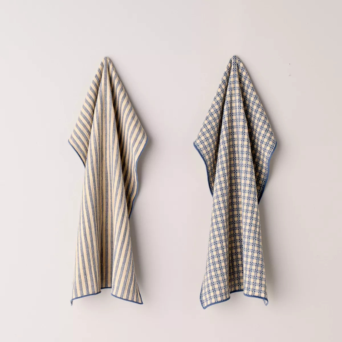 2ct Reversible Textured Gingham/Stripe Kitchen Towel Set - Hearth & Hand™ with Magnolia | Target