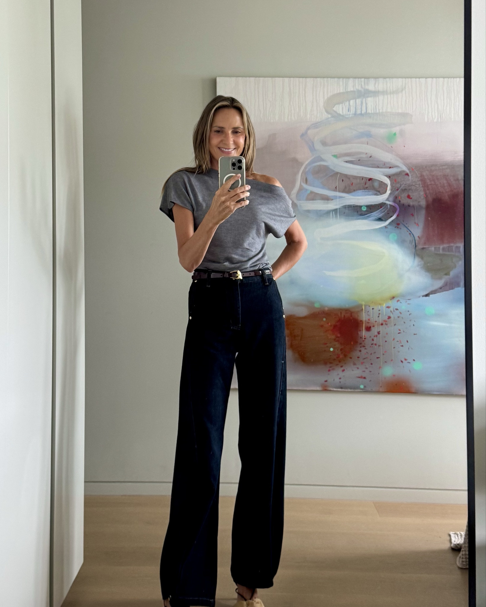 Dark denim and grey a polished look. 

#LTKaustralia #LTKspring #LTKjeans