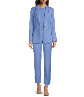 Liza Anywhere, Everywhere Peak Lapel Blazer & Coordinating High Rise Ankle Pants | Dillard's
