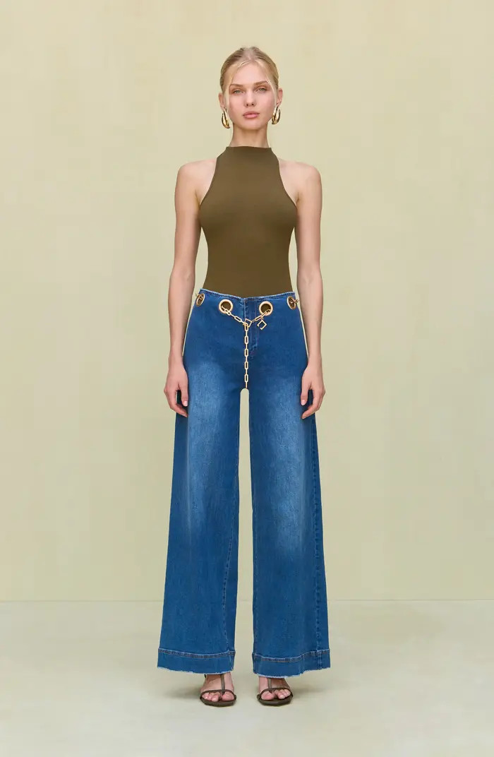Sydney Belted Grommet Wide Leg Pants | Nordstrom