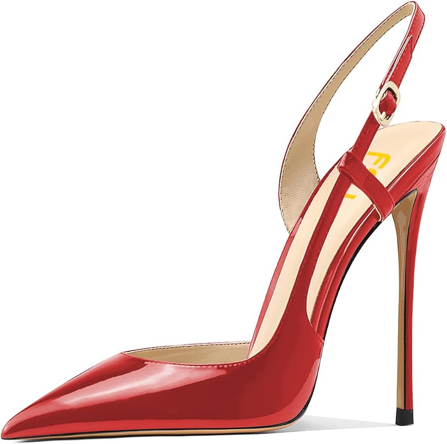 FSJ Women Sexy Pointed Toe D'Orsay High Heel Slingback Pumps Sandals Cutout Strappy Stiletto Slip... | Amazon (US)