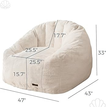 MAXYOYO Giant Bean Bag Chair, Oversized Bean Bag Couch for Adults and Kids, Faux Fur Shell-Shaped... | Amazon (US)