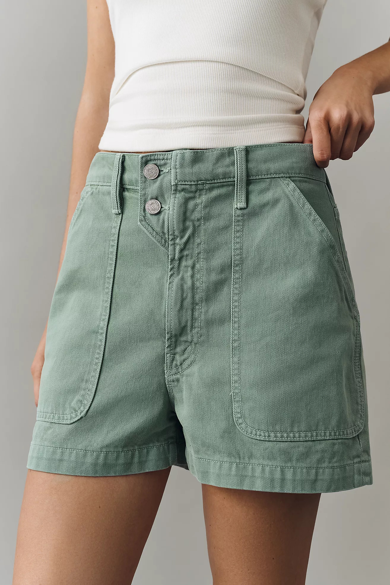 MOTHER Detour Cotton High Rise Shorts | Anthropologie (US)