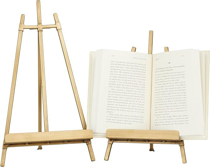 Deco 79 Metal Easel with Foldable Stand, Set of 2 13", 11"H, Gold | Amazon (US)