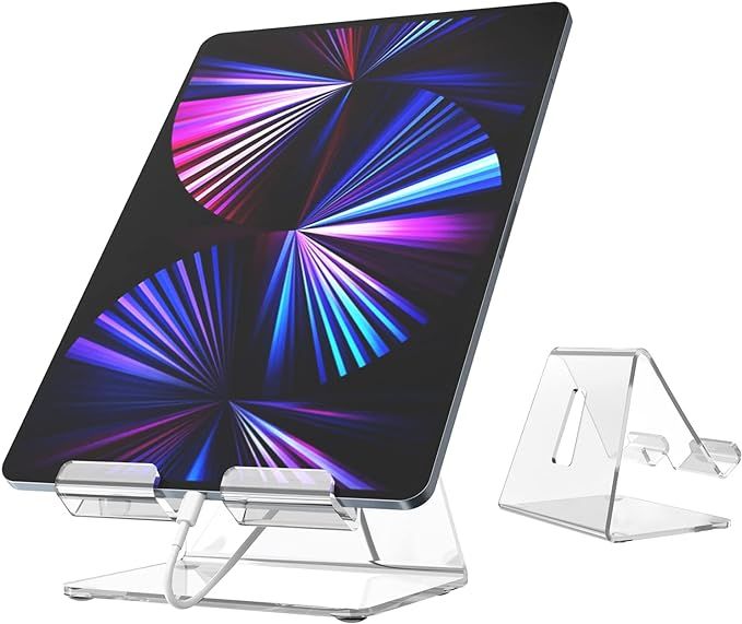 Amazon.com: Acrylic Desk Tablet Stand, Jinsheng Clear Tablet Holder, Desktop iPad Stand, Compatib... | Amazon (US)