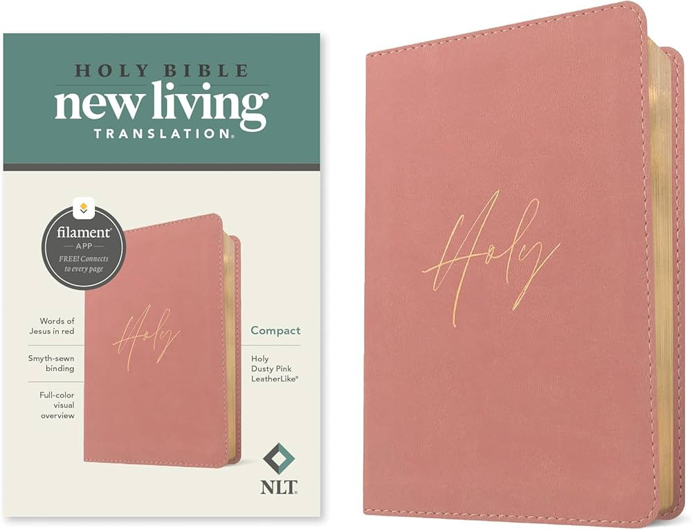 NLT Compact Bible, Filament Enabled (LeatherLike, Holy Dusty Pink, Red Letter) | Amazon (US)