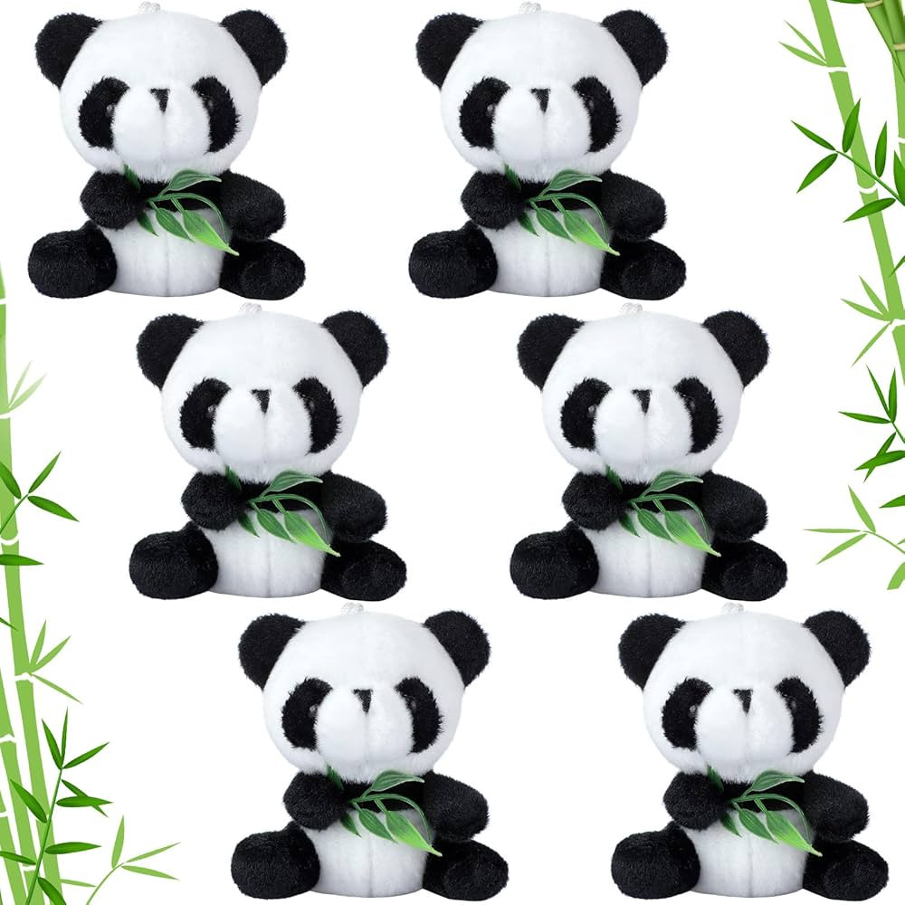 Aoriher 6 Pcs Mini Panda Plush Toy 4 Inch Cute Plush Panda Stuffed Animals Hanging Pendant Orname... | Amazon (US)