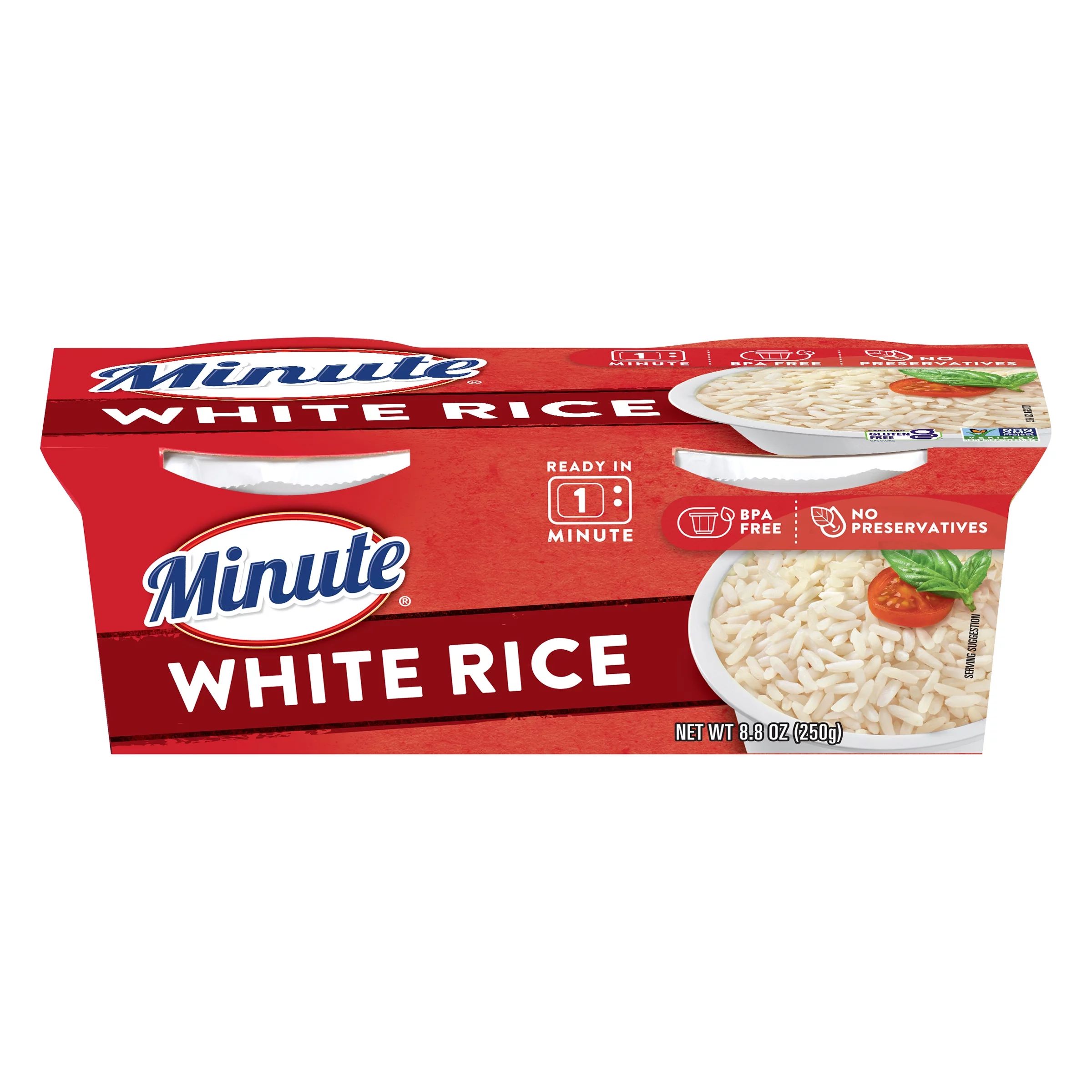 Minute Ready to Serve White Rice, Quick and Easy Cups, 4.4 oz, 2 Ct | Walmart (US)