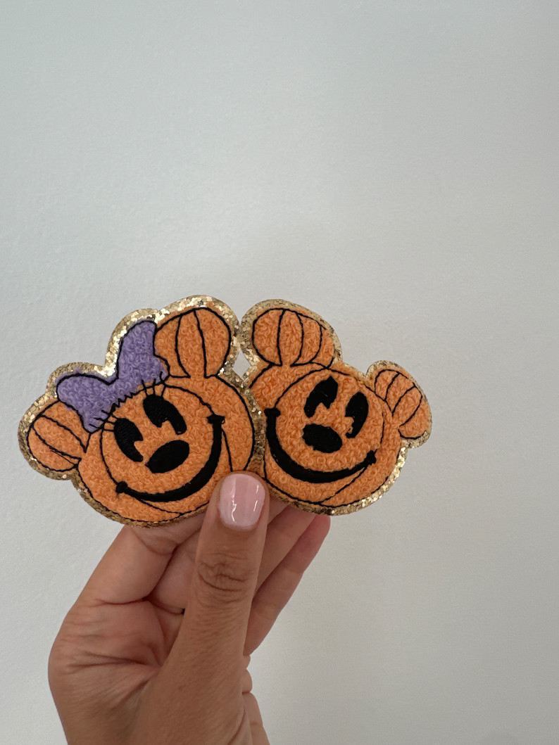 Iron on Disney Halloween Iron on Mickey Ghost Patch- Minnie Mouse Ghost Patch- Mickey Pumpkin Pat... | Etsy (US)
