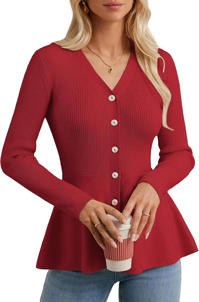 GRACE KARIN Long Sleeve Cardigan Sweaters for Women, Button Up Knit Blazer, Lightweight Business ... | Amazon (US)