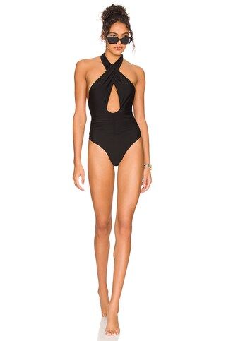 PQ Celine Ruched One Piece in Midnight from Revolve.com | Revolve Clothing (Global)