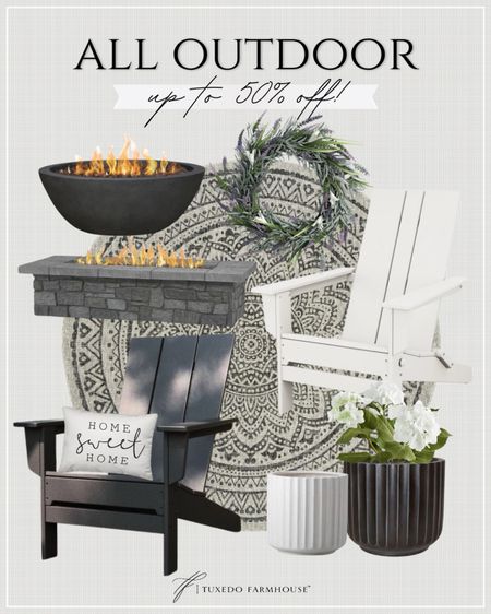 All outdoor at Wayfair up to 50% off! 

Outdoor furniture, rugs, fire pits, planters and decor on sale  

#LTKhome #LTKSeasonal #LTKsalealert