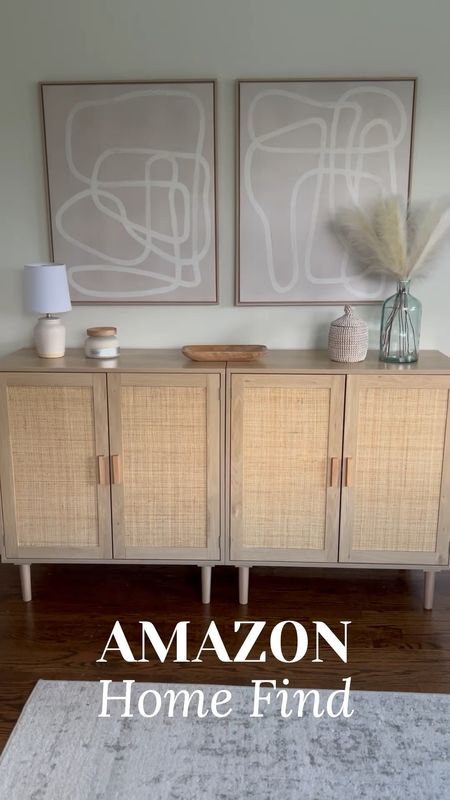 Amazon home find, this rattan cabinet is beautiful and affordable! Great for extra storage. Easy to assemble. I put two side by side. // tv console buffet console amazonfinds founditonamazon 

#LTKover40