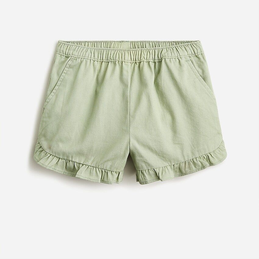 Girls' ruffle pull-on short in soft chino | J.Crew US