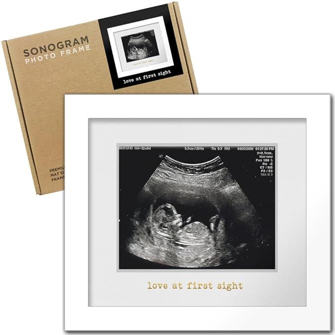 Premium Wood Sonogram Photo Frame Nursery Decor Newborn Expecting New Parent Baby Shower Keepsake... | Amazon (US)