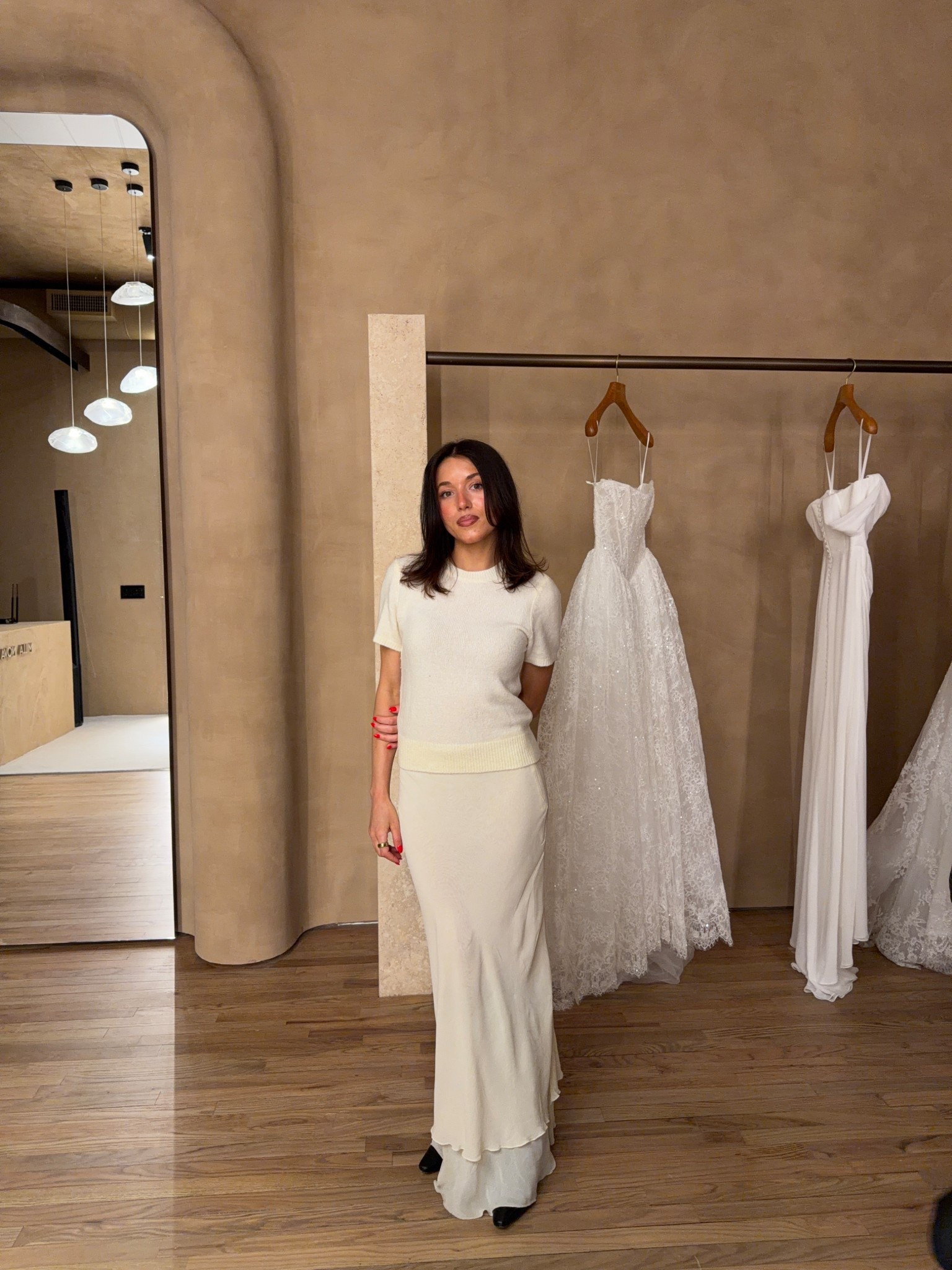 Love an all white moment🕊️ wearing a small in top! 

Spring fashion, bridal fashion, outfit inspo, everyday outfits, midi skirt, sweater 

#LTKSaleAlert #LTKWedding #LTKdayinmylife