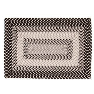 Waterbury Rectangle Black and Gray 4 ft. X 6 ft. Cotton Braided Area Rug | The Home Depot