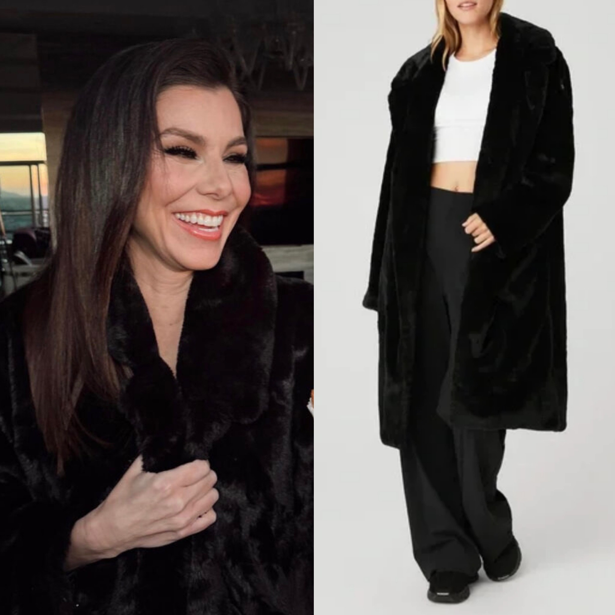 Heather Dubrow’s Black Faux Fur Coat 📸 + Info= @heatherdubrow 
