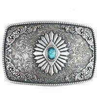 Turquoise Belt Buckle - Western Design Cabochon Rose Gold Women's Oval Silver Engraved Mans Womens W | Etsy (US)