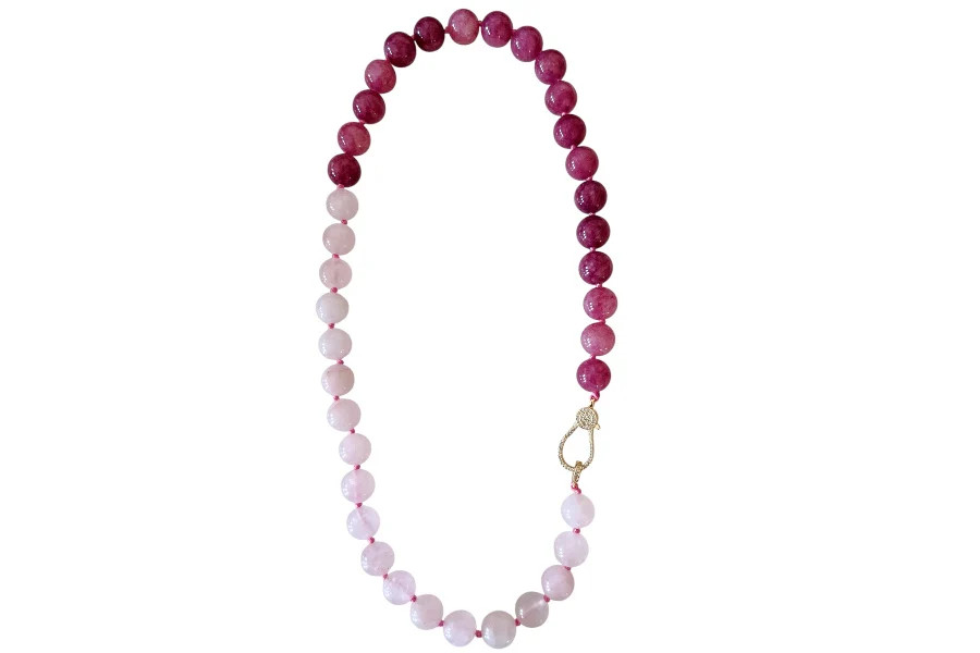 Rose Quartz/Magenta Jade Statement Beaded Necklace | Lauren Amble Designs