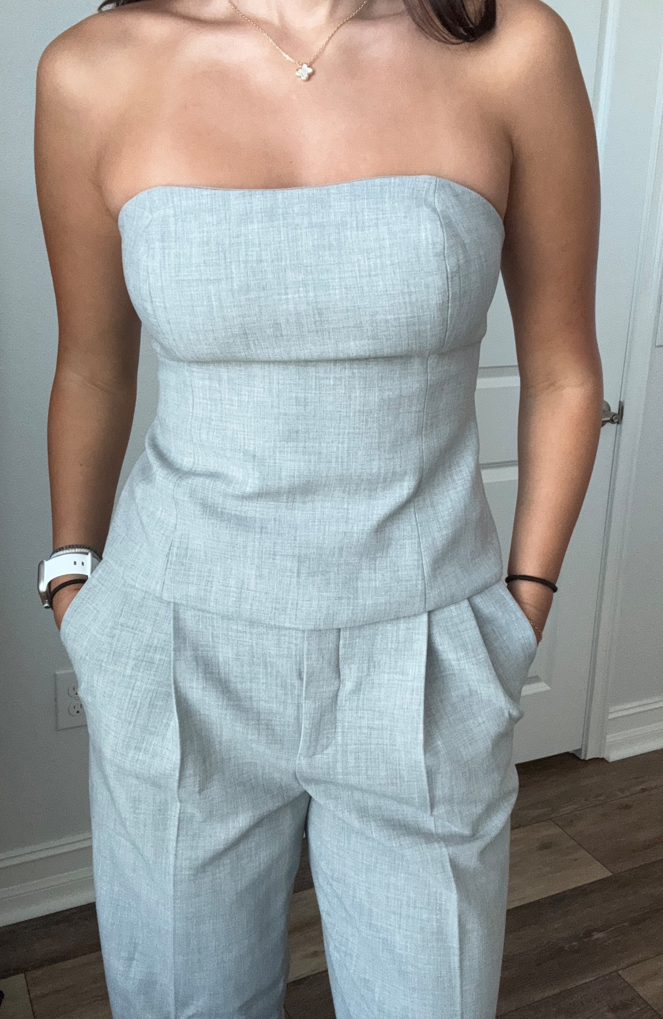 Color: Heather Dark Grey
Top size: 4/S
Bottoms: 6/M, Regular

#LTKWorkwear #LTKGiftGuide #LTKTall