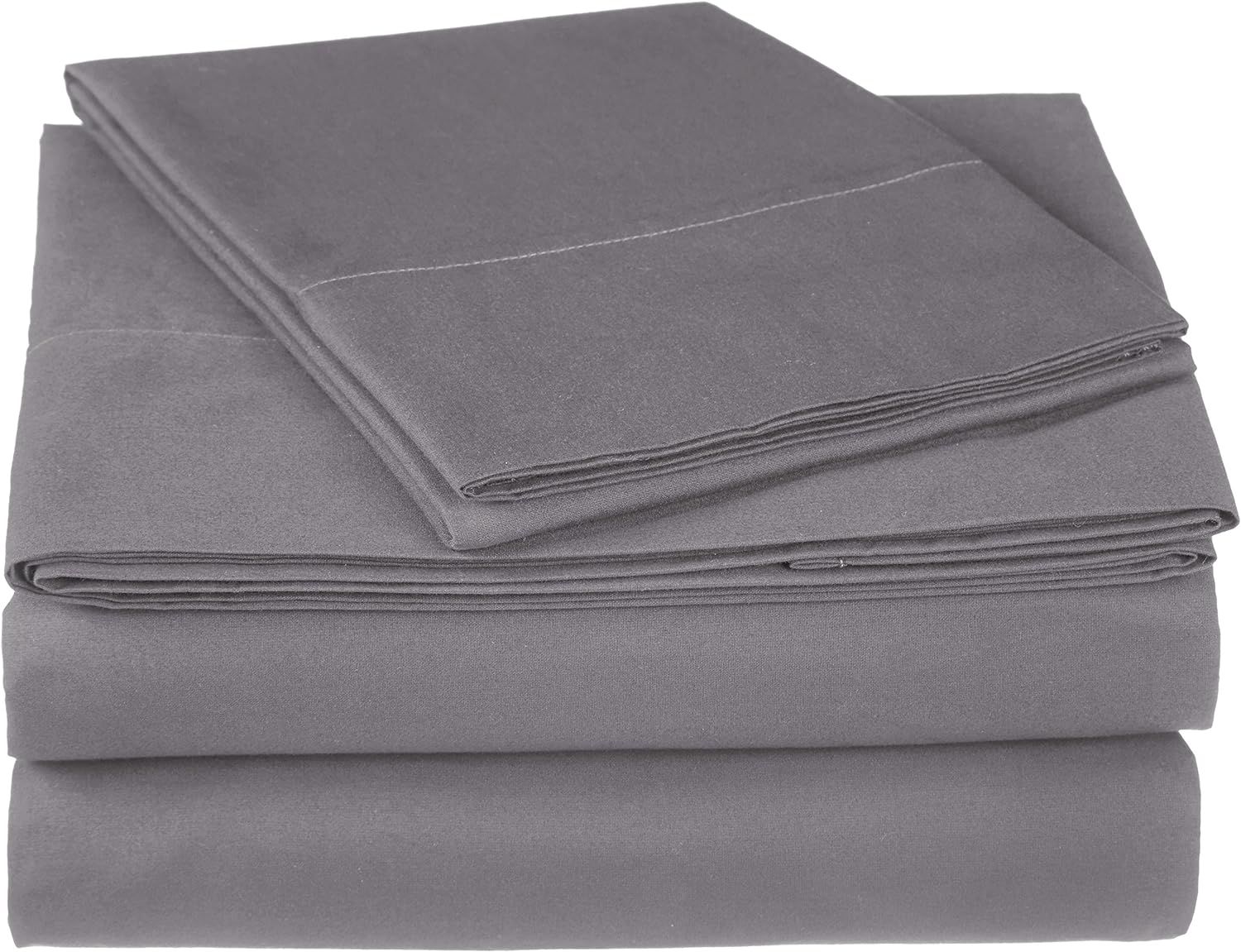 Amazon Brand – Pinzon 300 Thread Count Ultra Soft Cotton Bed Sheet Set, Twin XL, Graphite Grey | Amazon (US)