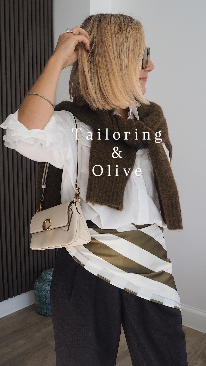 Tailored trousers are another go to for me. Styled here with olive. The easiest look with loafers, trainers or heels

#LTKuk #LTKautumn #LTKeurope