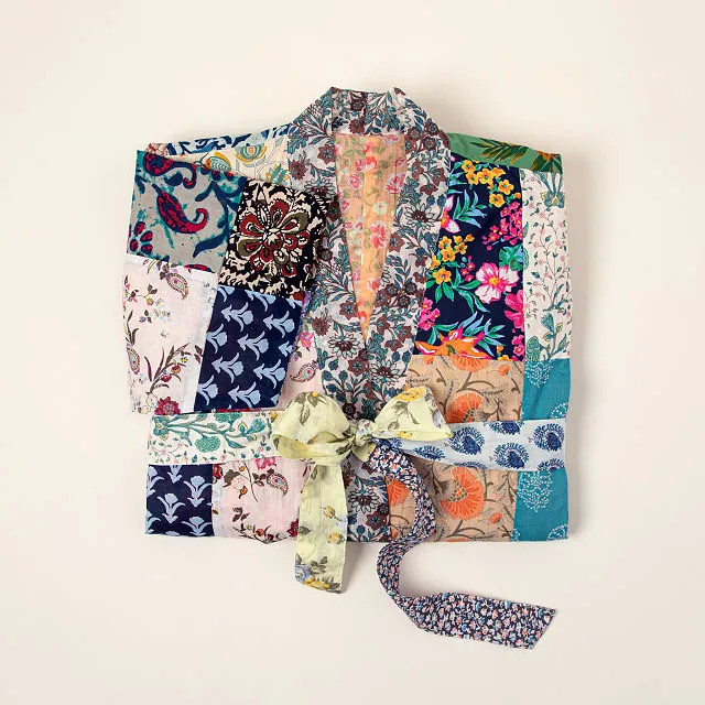Repurposed Cotton Sari Robe | UncommonGoods