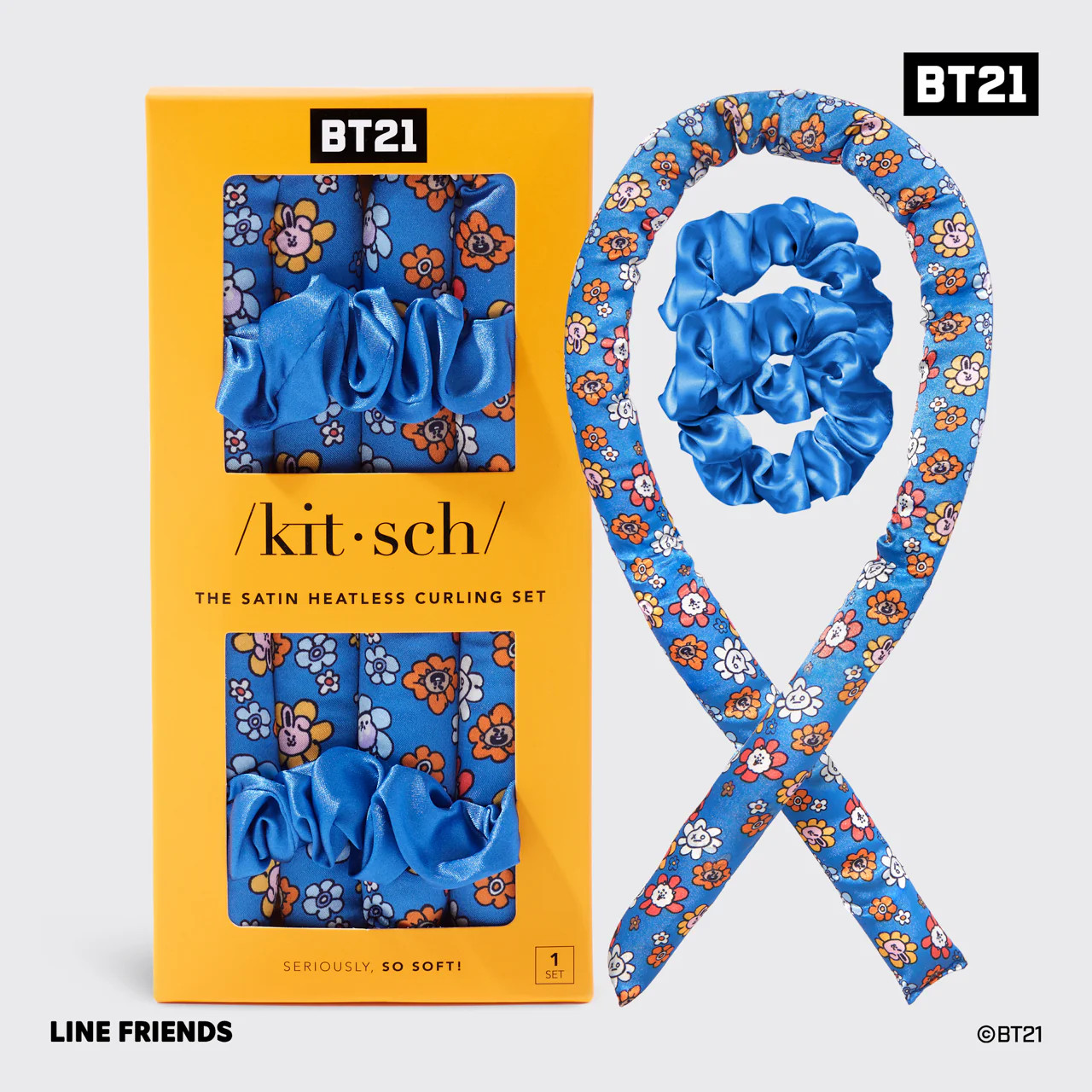 BT21 meets Kitsch Heatless Curling Set - UNIVERSTAR | Kitsch