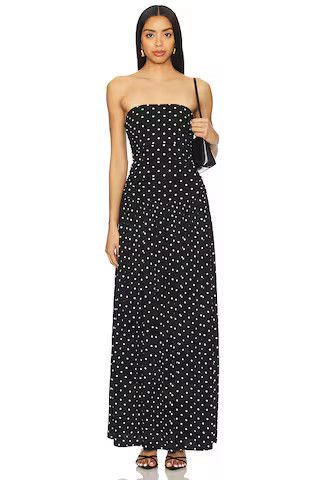 MORE TO COME Paraisa Maxi Dress in Black Polka Dot from Revolve.com | Revolve Clothing (Global)
