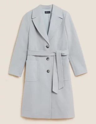 Herringbone Belted Tailored Coat | Marks & Spencer (UK)