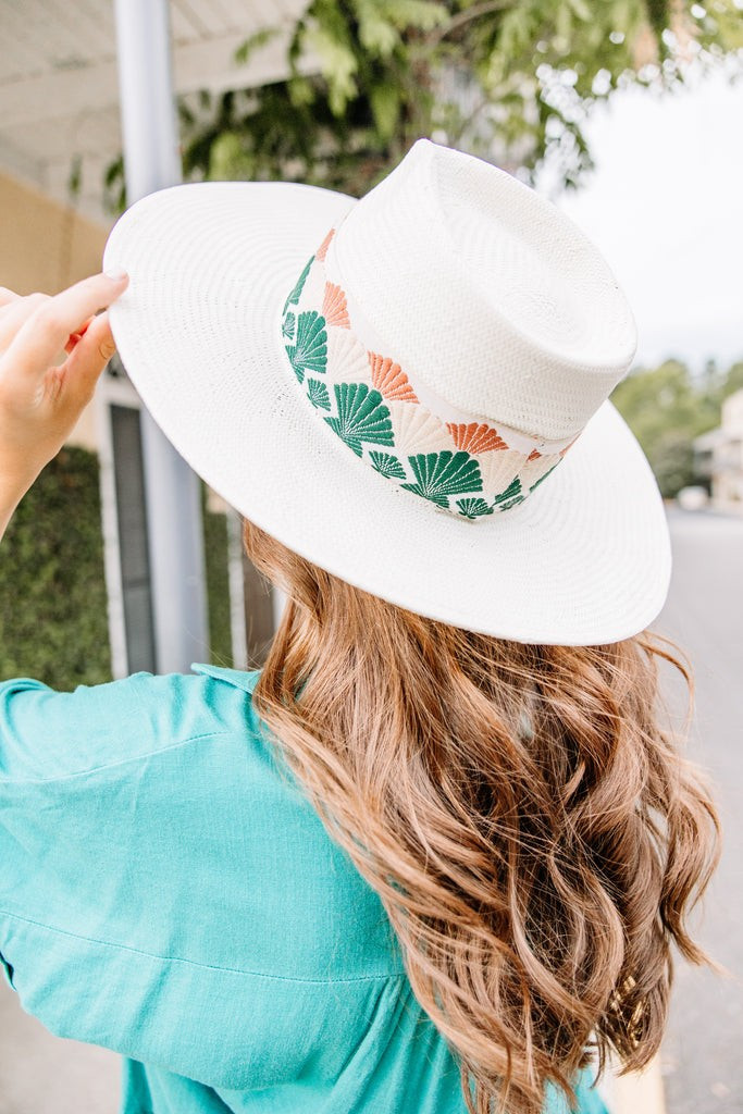 Olive & Pique: Stand Tall White Straw Banded Hat | The Mint Julep Boutique