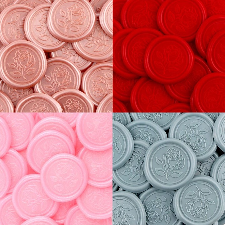 25 PCS Rose Flower Real Wax Sealing Self-Adhesive Stickers For Wedding Invitation Envelope Seal G... | SHEIN