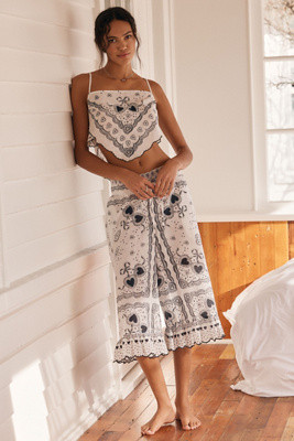 LyreBird Hearts Scalloped Crop Pants | Anthropologie (US)