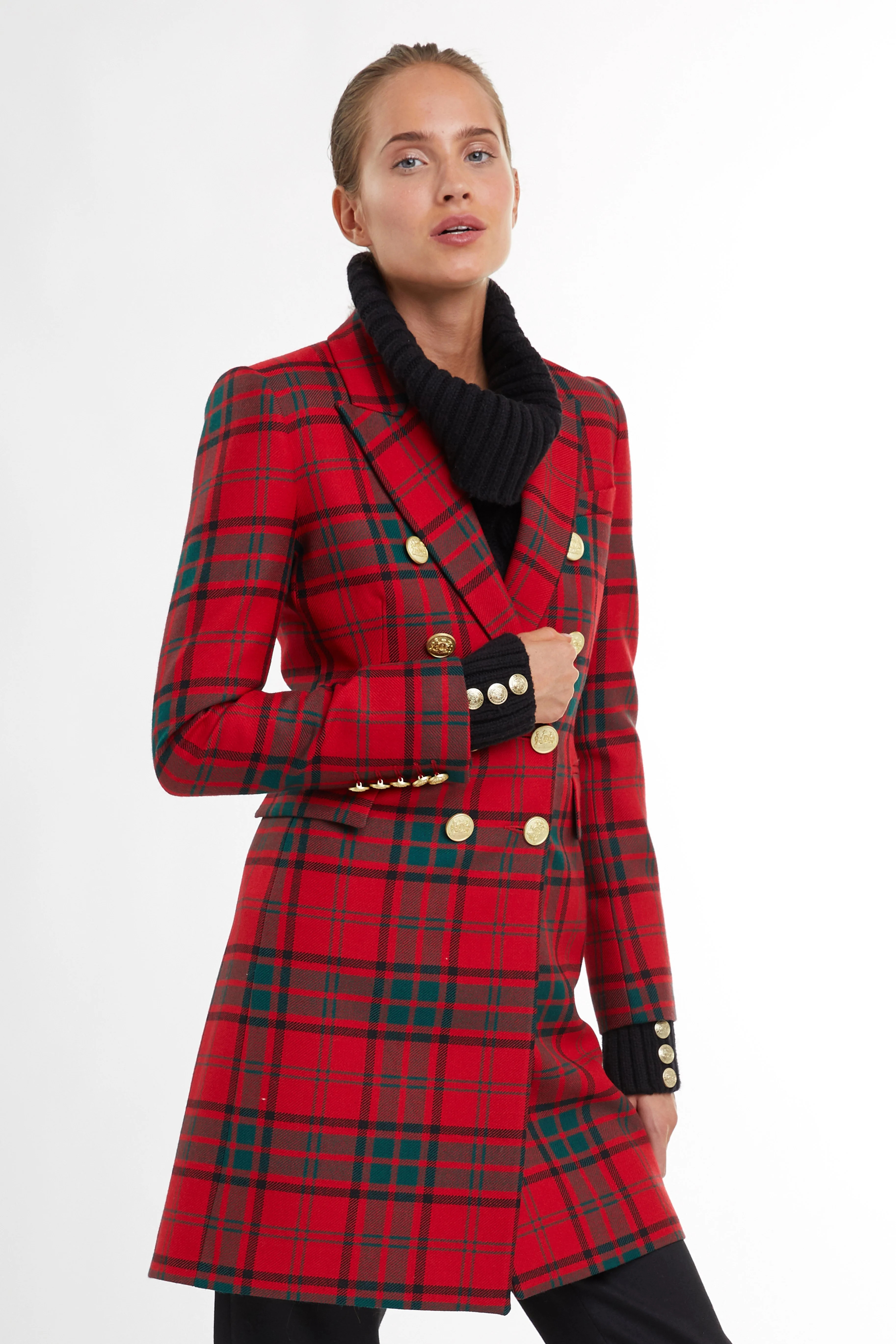 Knightsbridge Coat (Red Tartan) | Holland Cooper